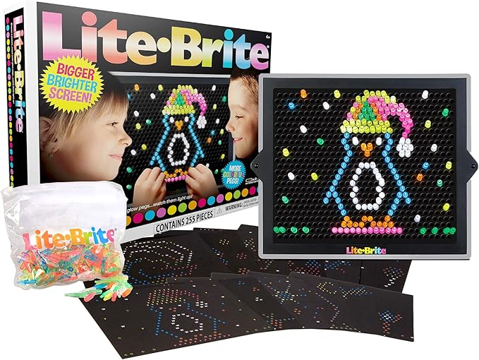 Lite Brite Ultimate Value Retro Toy, 12 Seasonal Templates, Peg Pouch, Amazon Exclusive, Light up Creative Activity Toy, Educational Stem, Gift for Girls and Boys, Ages 4+