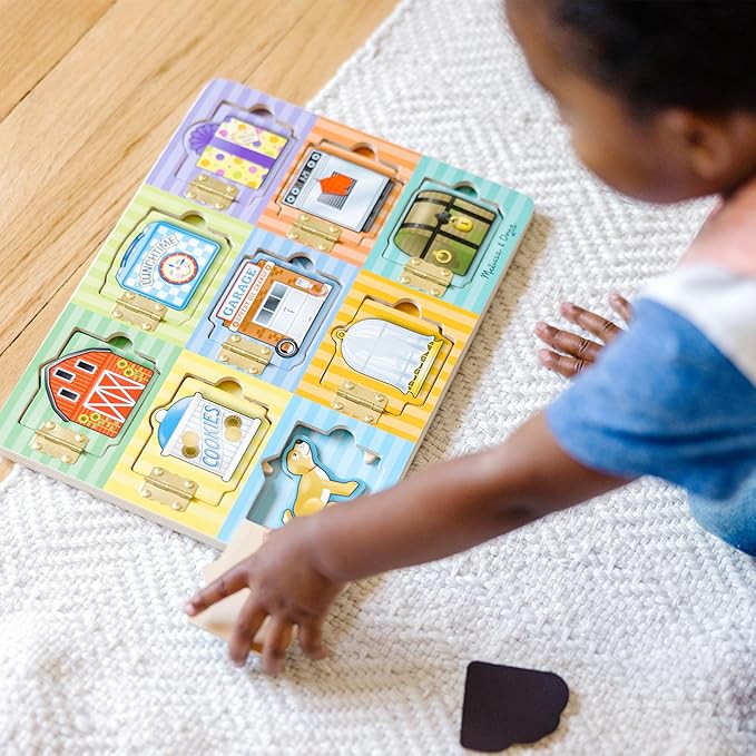 Melissa & Doug Hide and Seek Wooden Activity Board With Wooden Magnets
