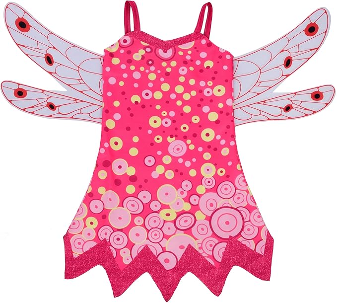 Lito Angels Girls Costume Fairy Fancy Dress Up Halloween Party Outfit with Wings