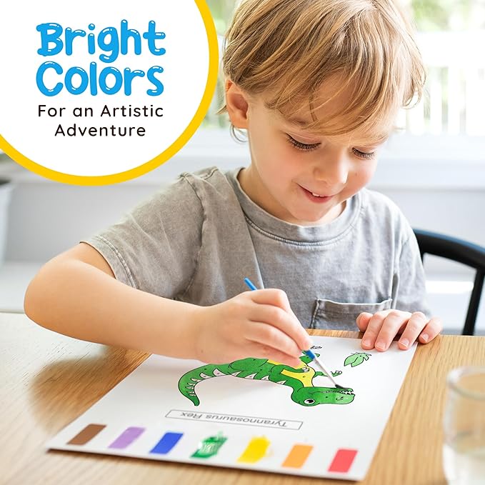 Paint With Water Coloring Book for Toddlers: Mess Free Kids Watercolor Painting Activity Kit - Arts and Crafts For Ages 2 3 4 5 6 Years Old - Dinosaur - Pocket Travel Book, Gift Toy, Stocking Stuffers