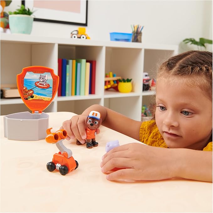 Paw Patrol, Big Truck Pups Zuma Action Figure with Clip-on Rescue Drone, Command Center Pod and Animal Friend Kids Toys Ages 3 and up