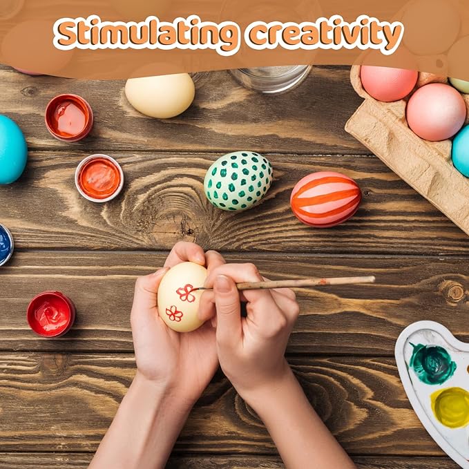 White Fake Easter Eggs, 20-Count Wooden Eggs in Carton for Painting and Crafts, Food Toys for Kitchen Play and Room Decor, Eggs for Nesting Boxes and Poultry Incubators.