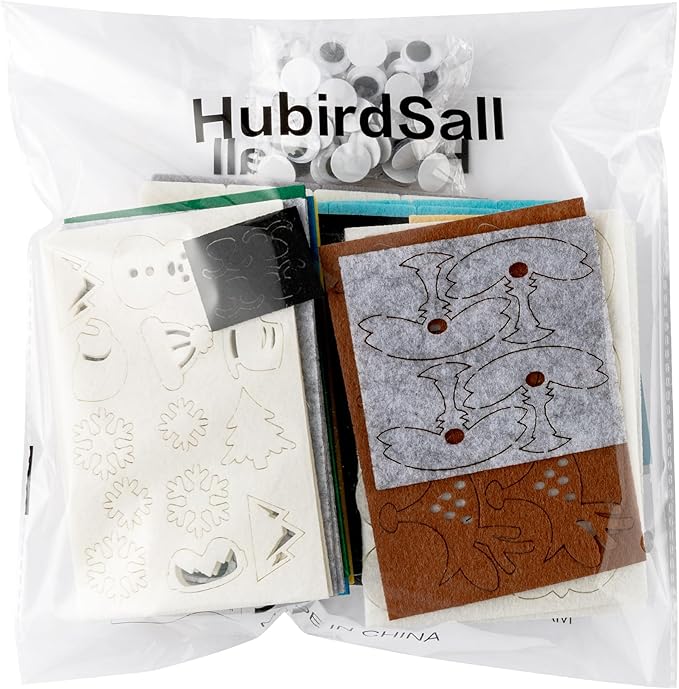 HubirdSall 24 Pack Winter Polar Animals Felt Bookmark Craft Kit, DIY Make Your Own Arctic Animal Bookmarks with Reindeer Walrus Polar Bear Penguins Art Bulk Party Gift Classroom Activities for Kids