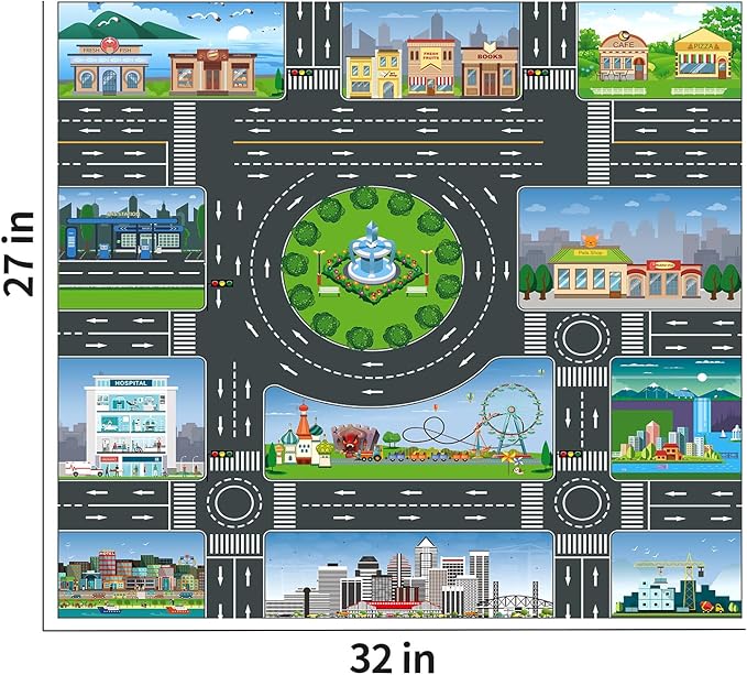 TEMI Toddler Toys for 3 4 5 6 Years Old Boys, Die-cast Construction Toys Car Carrier Vehicle Toy Set w/Play Mat, Kids Toys Truck Alloy Metal Car Toys Set for Age 3-9 Toddlers Kids Boys & Girls