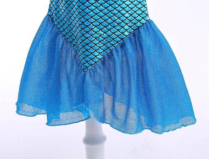 Little Girl Luxury Mermaid Costume Princess Dress for Girls with Accessories