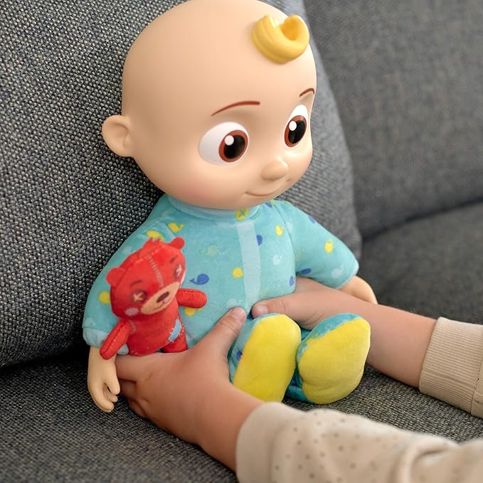 CoComelon Musical JJ Plush Doll - Press Tummy to Sing Bedtime Song Clips - Includes Feature and Small Pillow Plush Teddy Bears