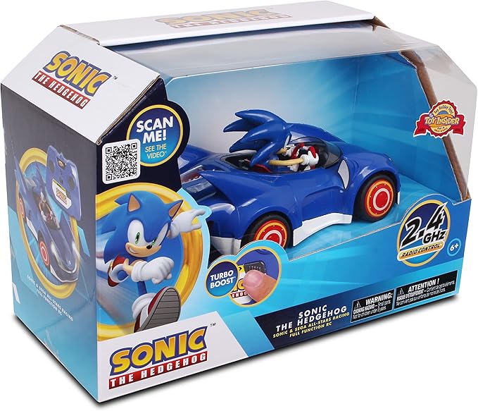 Sonic and Sega All Stars Racing Remote Controlled Car - Sonic the Hedgehog, For Ages 6 and up, Allows Children to Pretend to Drive and Have Fun at the Same Time!