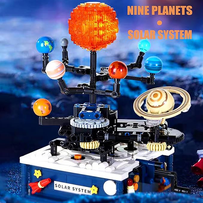 Solar System Building Toys, Rotatable Educational Toys for Science Experiments，Lighted Ornaments for The Night，Birthday Gift for Ages 8 up，Gifts for Christmas （775 Pieces）
