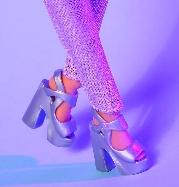 Barbie Looks Doll, Collectible No. 22 with Pixie Cut & Modern Y2K Fashion, Sequined Pink Halter Jumpsuit with Silver Heels