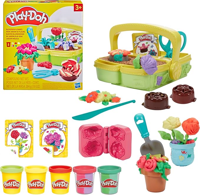 Play-Doh Blooming Flower Garden Toy Playset, Nature Pretend Play, Kids Arts & Crafts Ages 3+