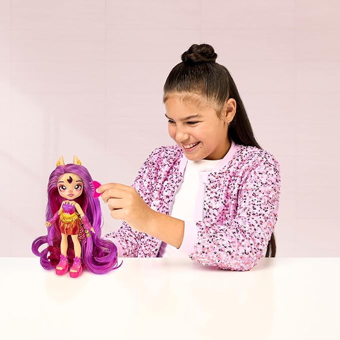 Magic Mixies Pixlings Deluxe Pack, Pippa The Firehorse, Shimmer Reveal, Create & Mix Potion That Magically Reveals 6.5" Pixling Doll Inside Potion Bottle - Exclusive Mini Mixies & 6 Hair Accessories