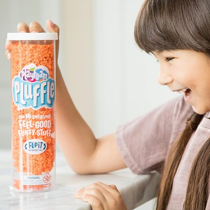 Educational Insights Playfoam Pluffle for Sensory Bins 4-Pack - Red, Blue, Orange & Black Sensory Bin Filler for Sensory Table, Great for Sensory Play