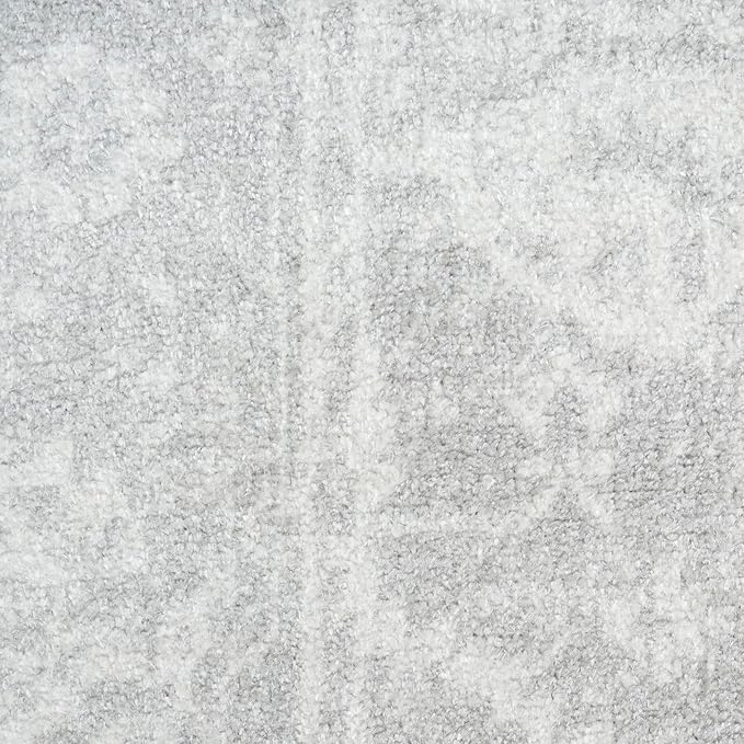 Nourison Astra Machine Washable Grey 5'3" x 7' Area Rug - Easy Cleaning, Non Shedding, Bed Room, Living Room, Dining Room, Kitchen (5' x 7')