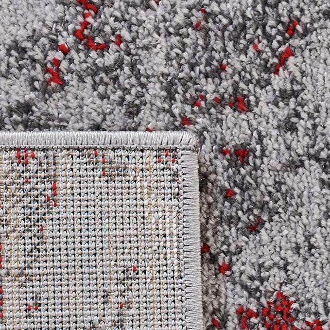 SAFAVIEH Adirondack Collection Runner Rug - 2'6" x 8', Red & Grey, Modern Abstract Design, Non-Shedding & Easy Care, Ideal for High Traffic Areas in Living Room, Bedroom (ADR134Q)