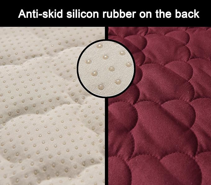 CHHKON Waterproof Nonslip Recliner Cover Stay in Place, Dog Couch Chair Cover Furniture Protector, Ideal Loveseat Slipcovers for Pets and Kids (Burgundy, 30'')