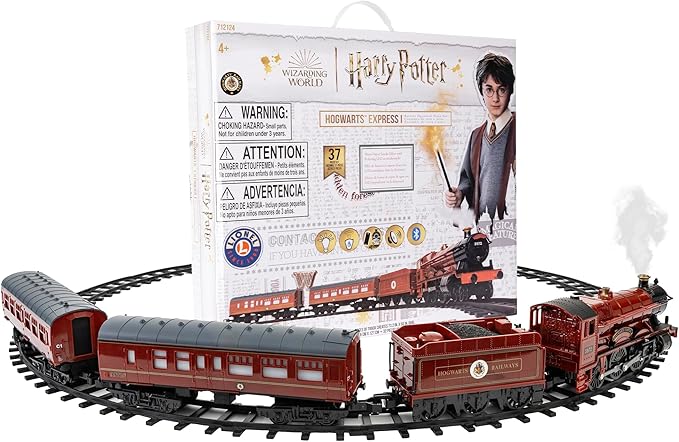 Lionel Battery-Operated Hogwarts Express Toy Train Set with Bluetooth, Locomotive, Train Cars, & Track with Authentic Train Sounds, Lights, & Water Vapor Smoke Effects for Kids 4+