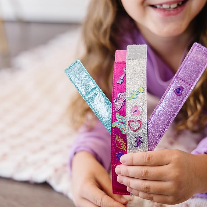 Melissa & Doug Design-Your-Own Bracelets With 100+ Sparkle Gem and Glitter Stickers