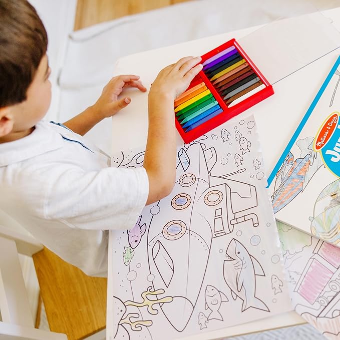 Melissa & Doug Jumbo Coloring Pad: Vehicles - 50 Pages of White Bond Paper (11 x 14 inches)