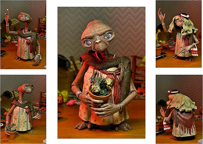 NECA E.T. The Extra Terrestrial: 40th Anniversary Ultimate 7-Inch Scale Action Figure, Dress-Up E.T.