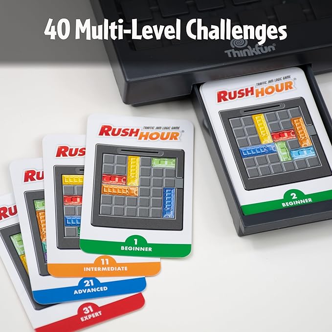 ThinkFun Rush Hour Traffic Jam Logic Game - Engaging STEM Toy for Kids Age 8 and Up | Enhances Reasoning & Planning Skills | Over 20 Awards Winner | Trusted Worldwide Seller for Over 20 Years