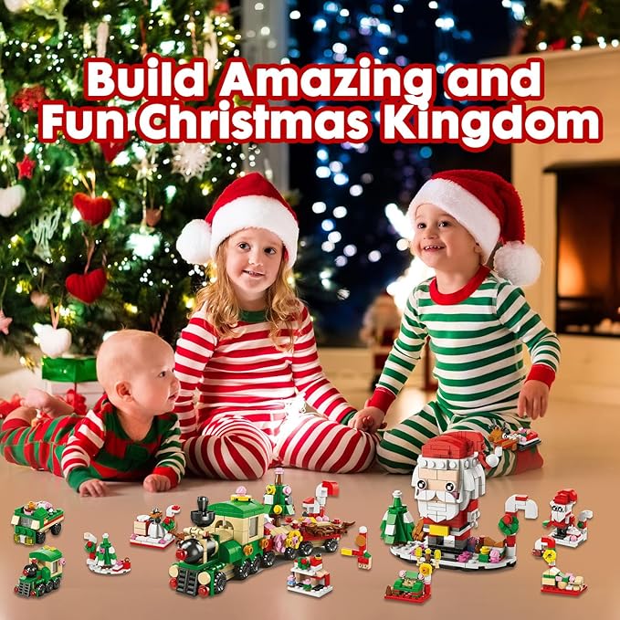 Calendar 2024 Christmas Building Blocks Set, 6 IN 1 Christmas Toys, Building Blocks Toys Holiday Countdown Calendars, Ideas Gift for for Teens Boys Girls 6-12 Year (Large)