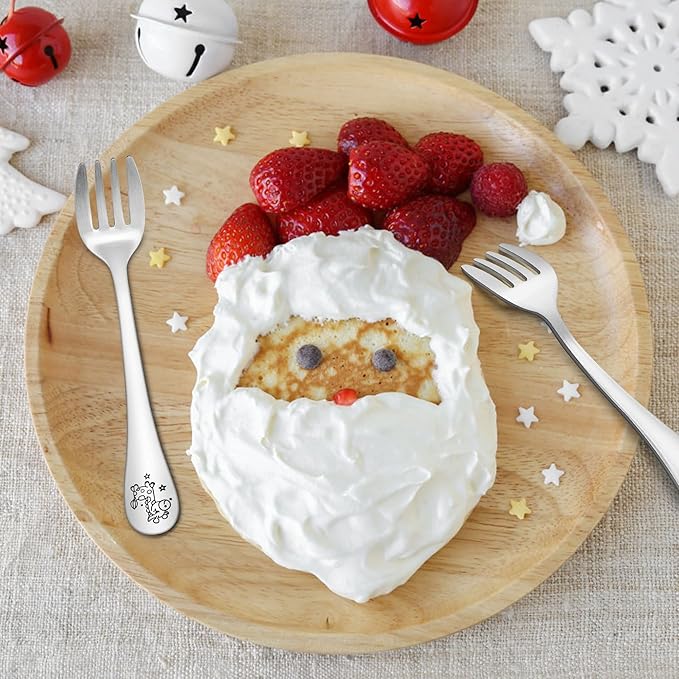 TeamFar Toddler Fork, Stainless Steel Toddler Utensils Forks Set of 6, Non Toxic & Healthy, Cute Animals & Attached Travel Case - Dishwasher Safe