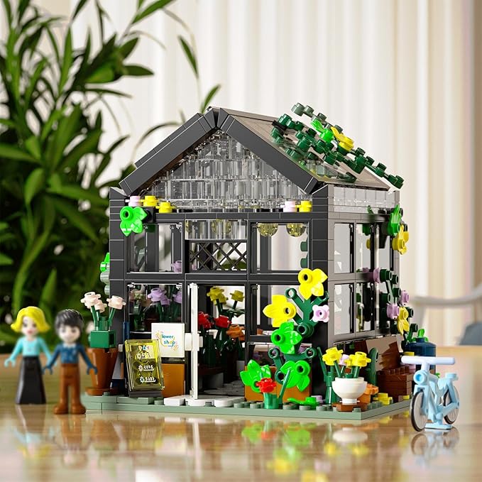 QLT QIAOLETONG Flower House Building Set, Compatible with Lego Flower House Create Elegance and Warmth Environment, with Beautiful Gift Box Toys for Boys Girls 6-12 and Building Lover (579 Pcs)