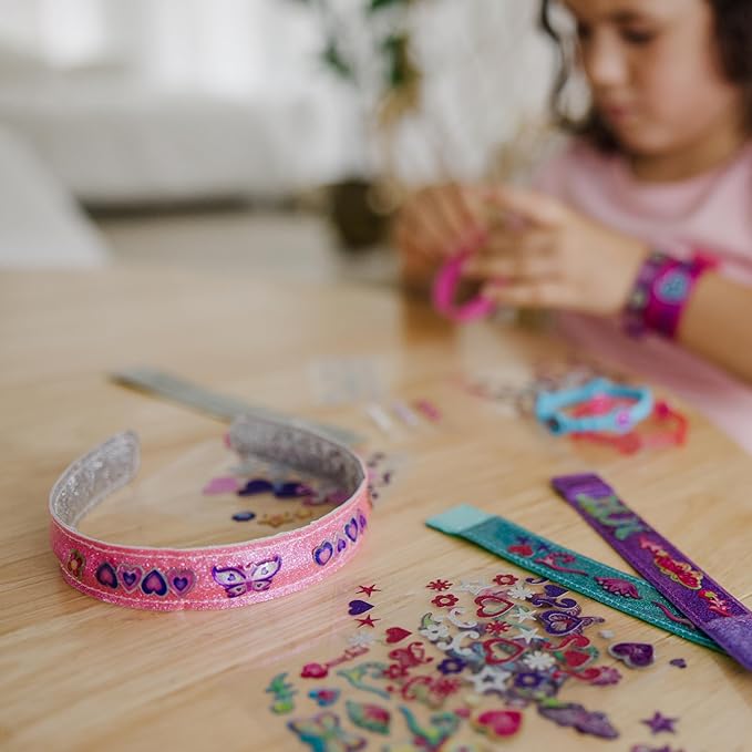 Melissa & Doug Design-Your-Own Headbands Jewelry-Making Kit With 50+ Stickers