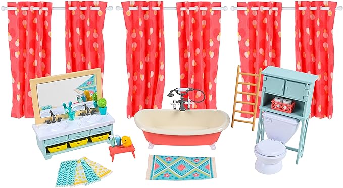 Sunny Days Entertainment Honey Bee Acres Bubbly Bee Bathroom Dollhouse Furniture, 30 Pieces