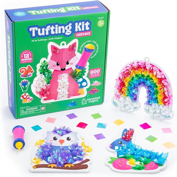 Educational Insights Tufting Craft Kit - Arts and Crafts for Kids, Toddler Art Supplies, Toddler DIY Sensory Activity, Gift for Girls and Boys Ages 5+