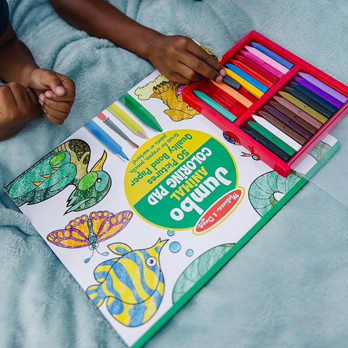 Melissa & Doug Jumbo Coloring Pad (11 x 14 inches) - Animals, 50 Pictures - Animal Coloring Book, Art Paper For Kids Painting And Drawing