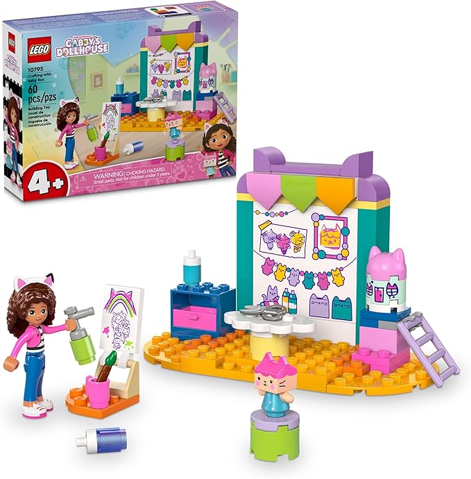 LEGO Gabby's Dollhouse Crafting with Baby Box Building Toys - Pretend Play Toy Figures & Playset for Kids, Girls & Boys, Ages 4+ - Birthday Gift - 10795