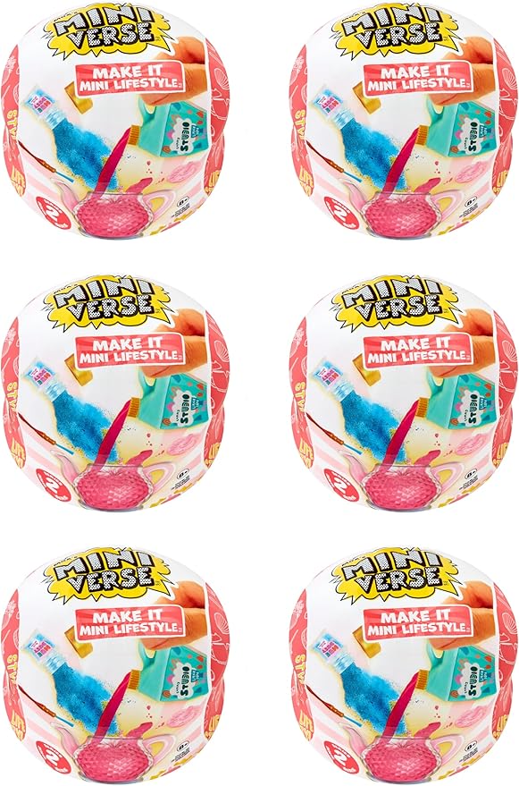 Make It Mini Lifestyle Series 2 Party Pack (6 Pack) Mini Collectibles MGA's Miniverse, Mystery Blind Packaging, DIY, Crafts, Resin Play, Replicas, Molds, Teapots, Teacups, Candles, Vase Collectors, 8+