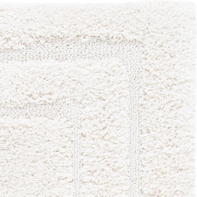 SAFAVIEH Florida Shag Collection Runner Rug - 2'3" x 8', Creme & Creme, Border Design, Non-Shedding & Easy Care, 1.2-inch Thick Ideal for High Traffic Areas in Living Room, Bedroom (SG454-1111)