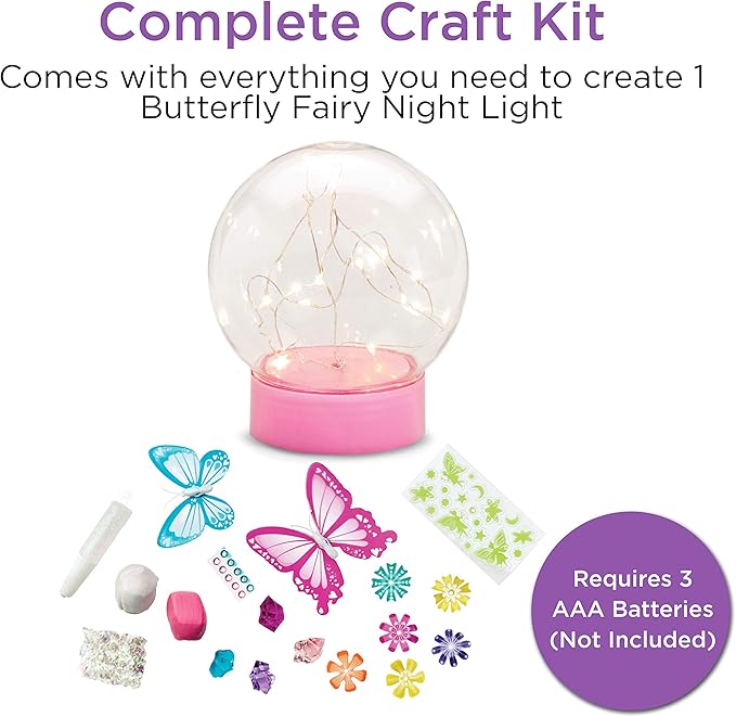 Creativity for Kids Butterfly Fairy Lights Craft Kit - Makes 1 Butterfly Night Light for Kids