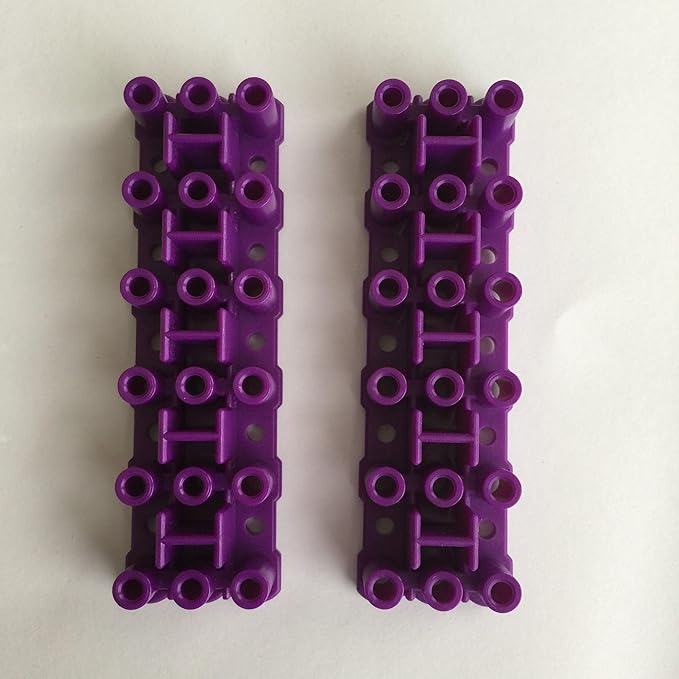 Rainbow Loom Six-pin Expansion Bases - Create Wider, Larger Bracelets - Each Pack Includes 2 Purple Bases (R0064B)