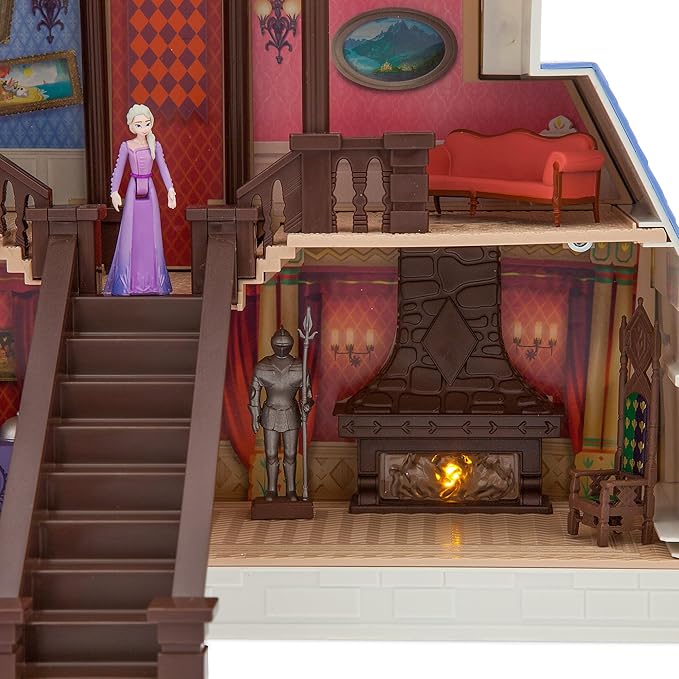 Disney Store Official Frozen 2 Magic Light & Music Castle Playset - 3 Year Old Girl Gift, Anna and Elsa Dolls - includes Frozen , Interactive Rooms & Features