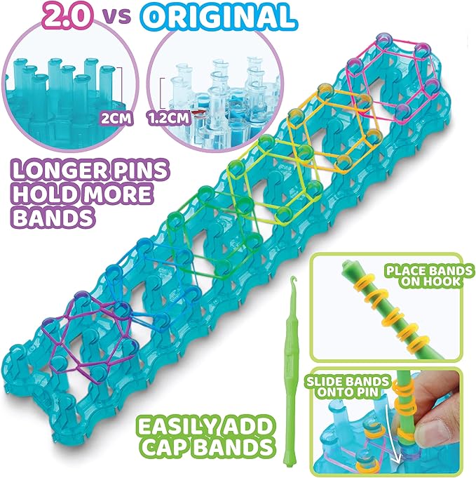 Rainbow Loom® Loomi-Pals™ MEGA Set, Features 60 Cute Assorted LP Charms, The New RL2.0, Happy Looms, Hooks, Alpha & Pony Beads, 5600 Colorful Bands All in a Carrying Case for Boys and Girls 7+