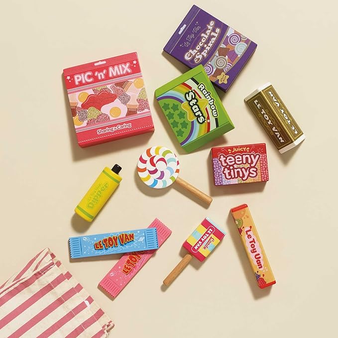 Le Toy Van - Pretend Play Wooden Candy Play Food Set | Kids Role Play Wooden Food Toy | Great As a Gift - Suitable for 2 Years + (TV335)