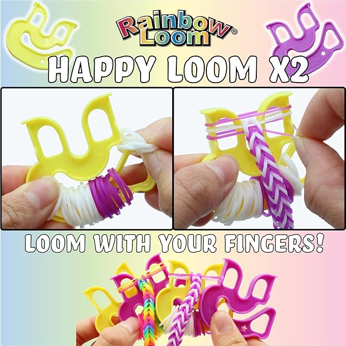 Rainbow Loom® Treasure Box Sparkle Edition, 8,000 Rubber Bands in 8 Different Sparkly Colors, and a Bonus of 2 Happy Looms, Great Activities for Boys and Girls 7+