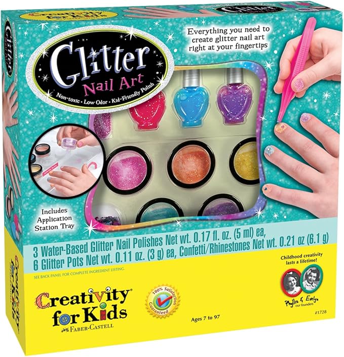 Creativity for Kids Glitter Nail Art - Glitter Manicure Kit for Kits