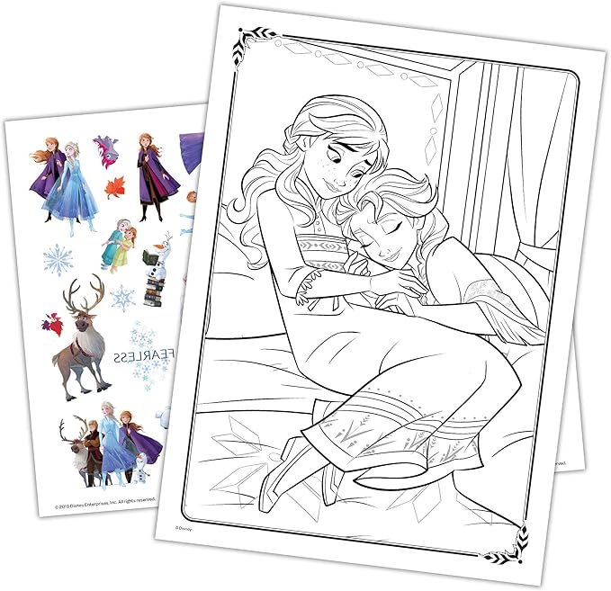 Disney Frozen 2 Anna and Elsa Coloring and Activity Carry Set with Sticker Sheets AS45853 Bendon, Multicolor