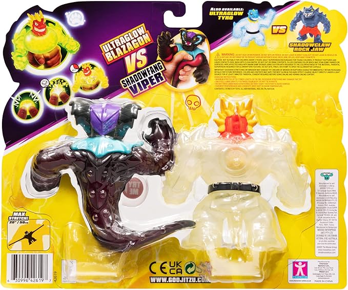 Heroes of Goo JIT Zu Glow Shifters - Versus Pack, Ultraglow Blazagon VS Shadowfang Viper. One with Unique Glow-in-The-Dark Goo Transformation. Crush The core, Goo Glows in The Dark.