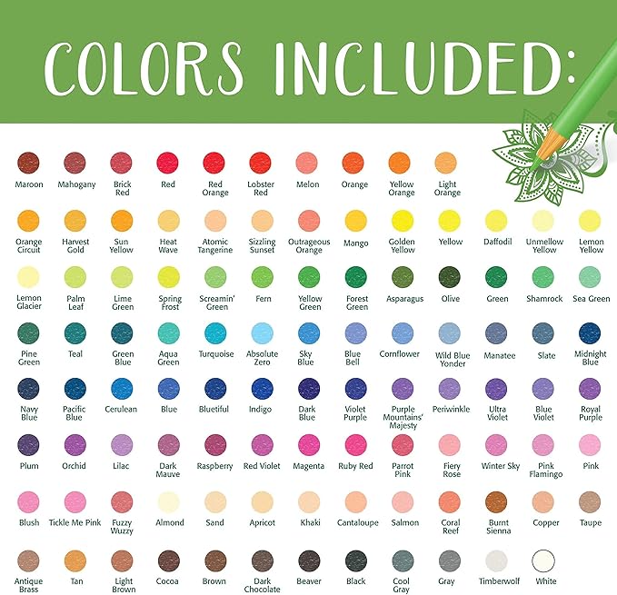 Crayola Adult Colored Pencil Set (100ct), Premium Coloring Pencils For Adult Coloring Books, Gifts for Teens & Adults, 12+