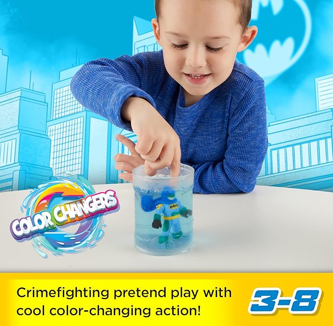 Fisher-Price Imaginext DC Super Friends Batman Toys, Color Changers Figure Set, Batman & Harley Quinn for Preschool Kids Ages 3+ Years