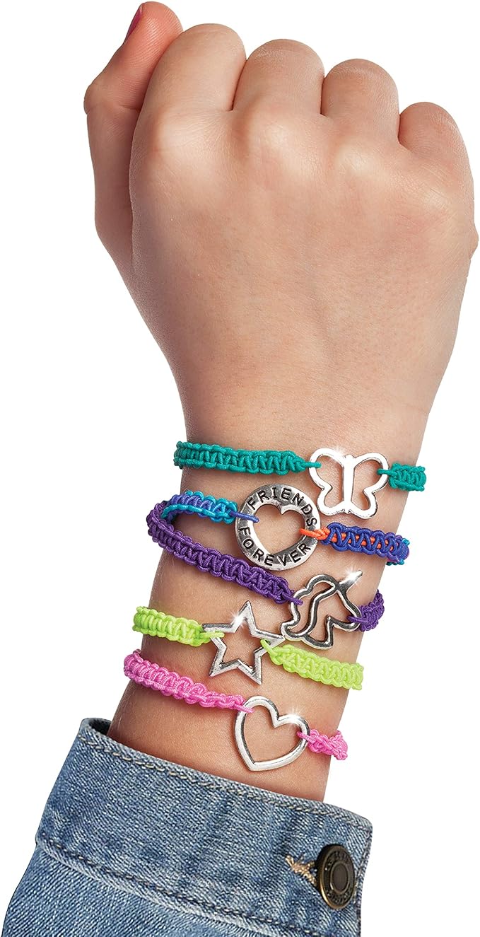 Creativity for Kids Friends Forever Bracelet Craft Kit - Create DIY 6 Friendship Charm Bracelets - Complete Kids Jewelry Kit