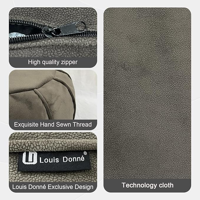 Louis Donné Unstuffed Ottoman Pouf Cover, Eco-Friendly Fabric Pouf Ottoman Bean Bag with Storage Solution for Bedroom, Round Foot Stools for Seating Poufs for Living Room Camper（Olive Green）