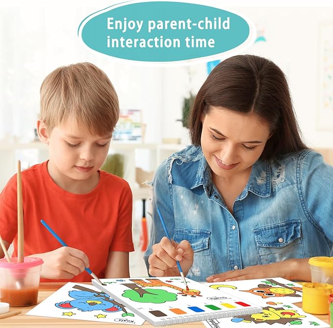 SOCOLER Paint with Water Coloring Books for Toddlers, Animal Theme Mess Free Watercolor Painting Papers for Kids Water Color Paint Kit Art Craft Birthday Gift for Ages 1-3, 4-8