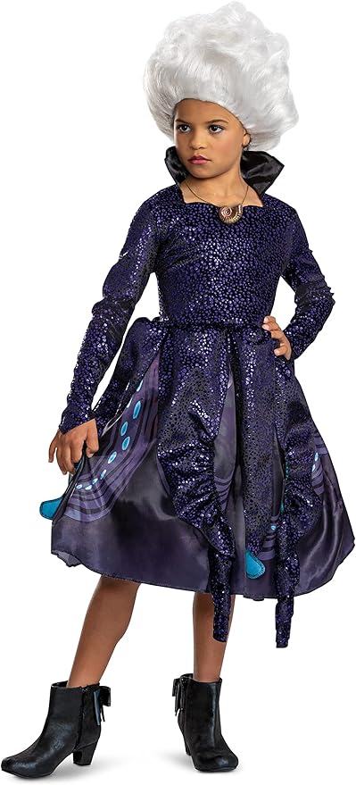 Ursula Costume for Kids, Deluxe Official Disney The Little Mermaid Live Action Costume with Accessories