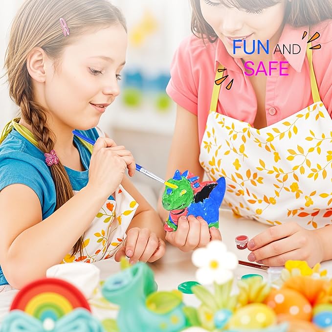 Neliblu Dinosaur Painting Kit - DIY Dino Craft Kit with Ceramic Figurine - Paintable Dino Art Activity for Toddler - Educational Toy for Dinosaur Enthusiasts - Gift-Worthy Figurines and Statues